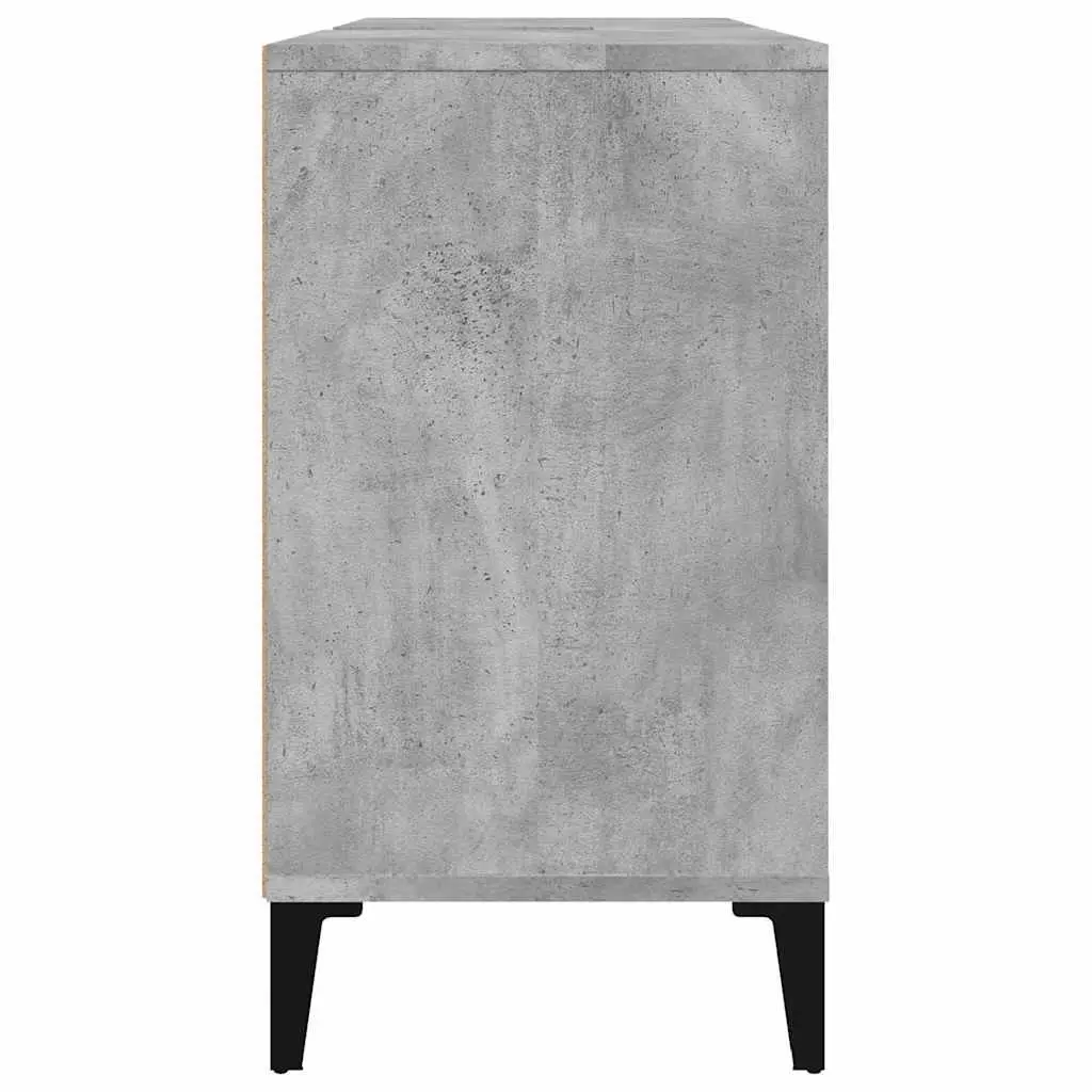 Grey Engineered Wood Bathroom Storage Unit 80x33x60cm Sink Cabinet