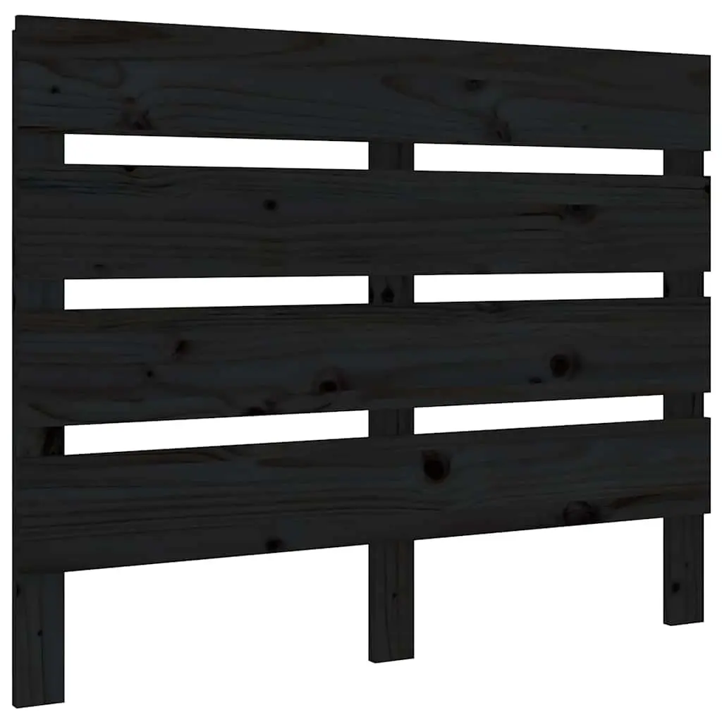 Headboard Black 100cm Solid Wood Pine Slatted Design Bed Frame Bedroom Furniture