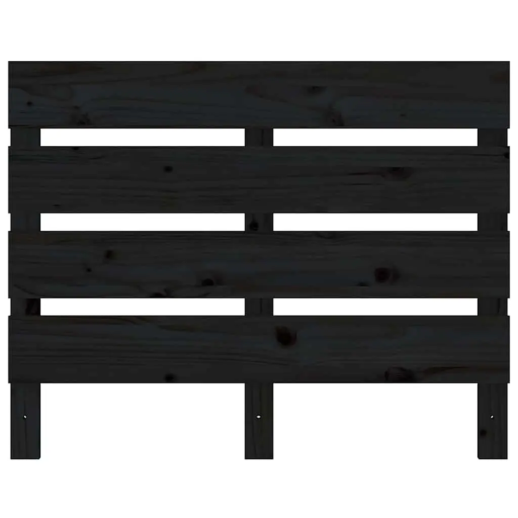 Headboard Black 100cm Solid Wood Pine Slatted Design Bed Frame Bedroom Furniture