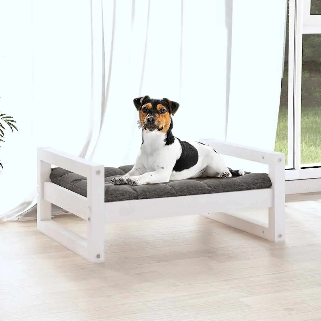 Rectangular Dog Bed with Solid Pine Wood Construction