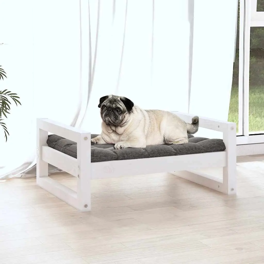 Solid Wood Dog Bed with Cushion