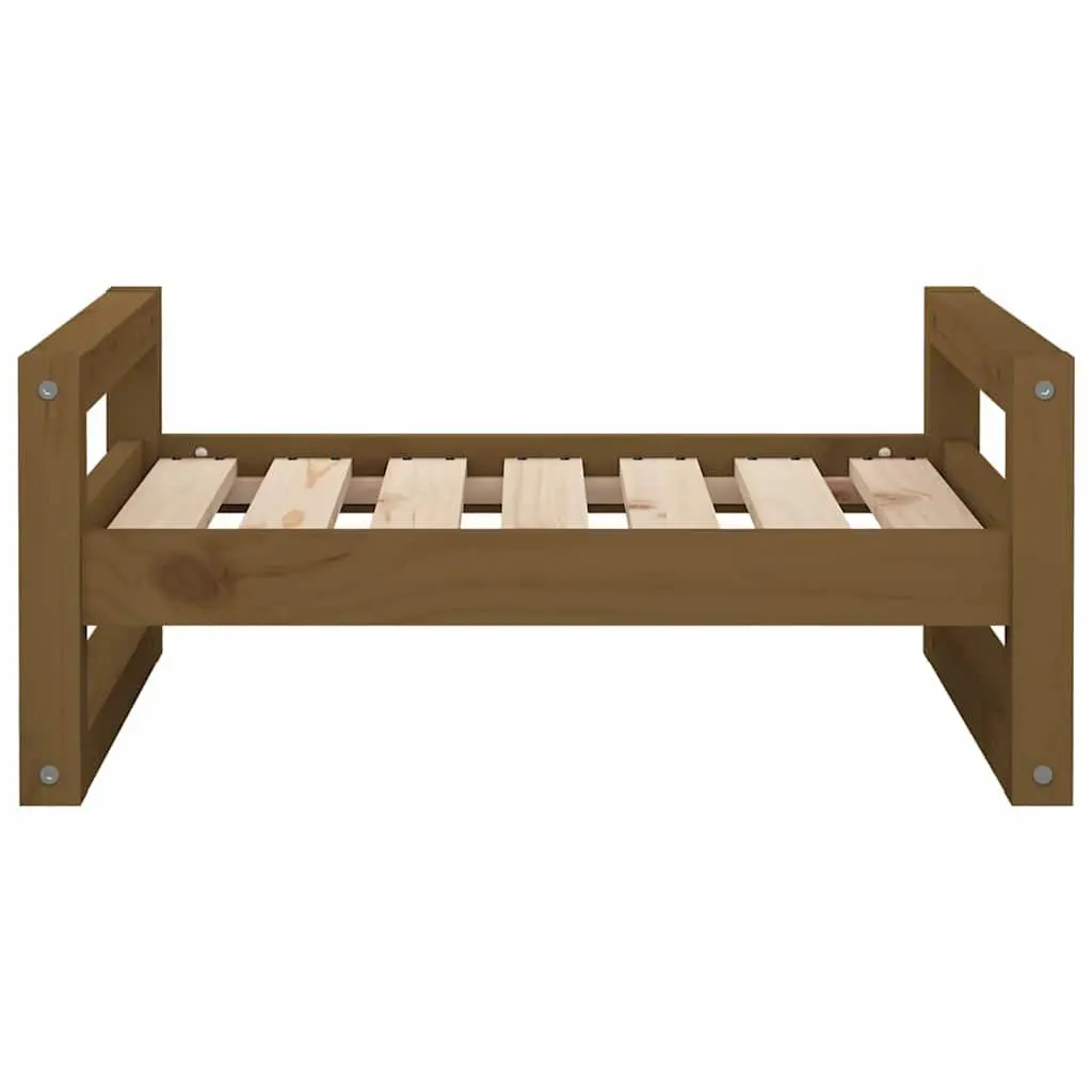 Rectangular Dog Bed in Honey Brown Pine Wood