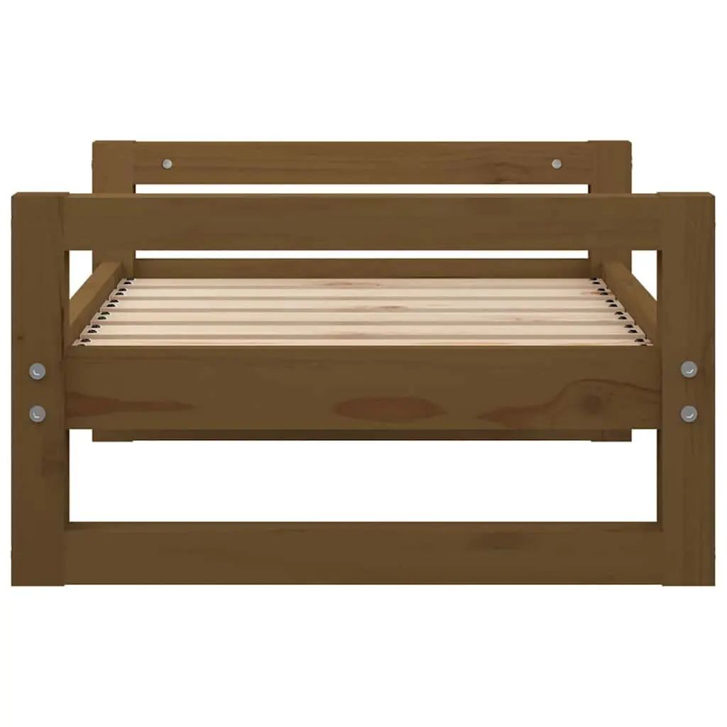 Rectangular Dog Bed in Honey Brown Pine Wood