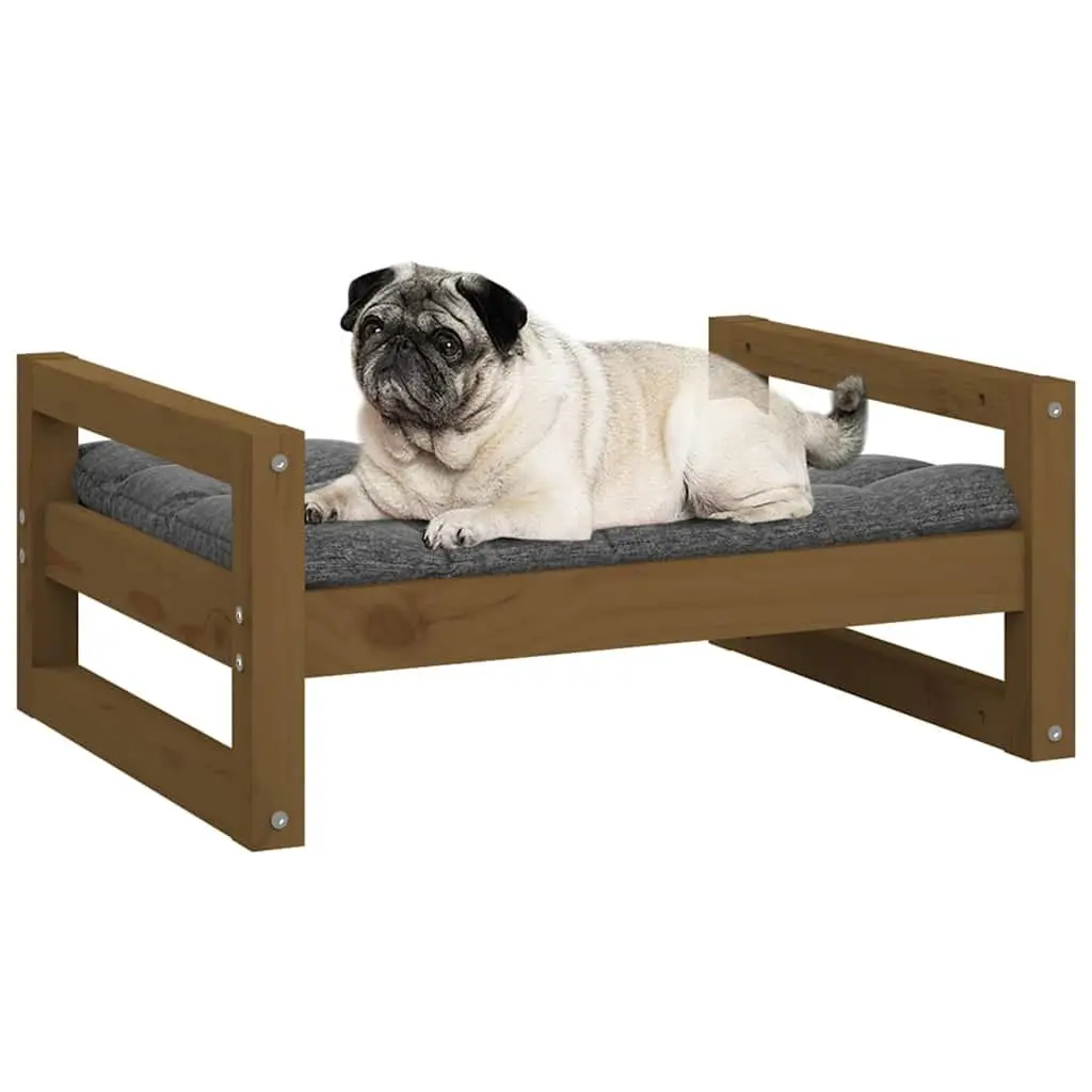 Rectangular Dog Bed in Honey Brown Pine Wood