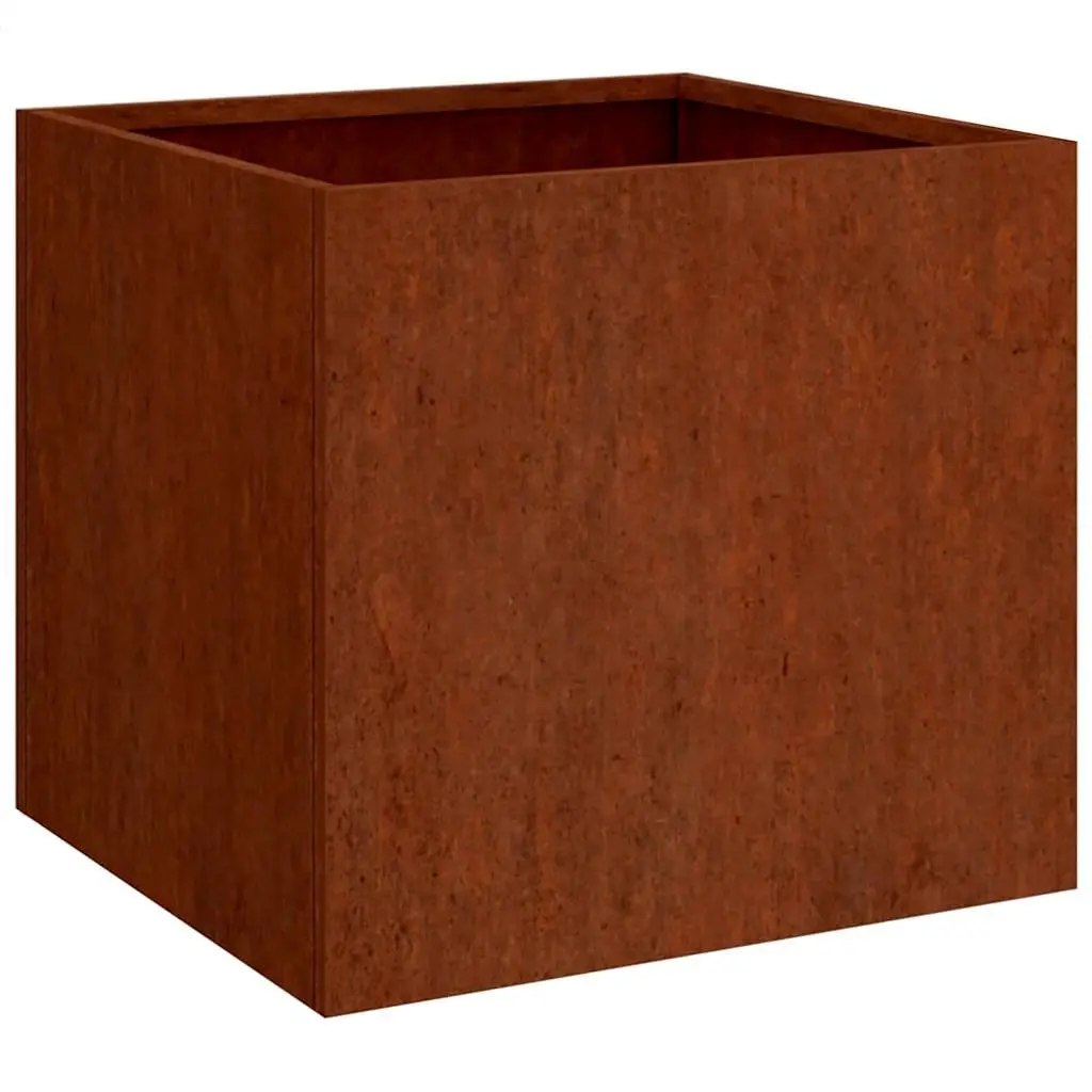 Corten Steel Planter Box Outdoor Garden 32x30x29 cm Brown