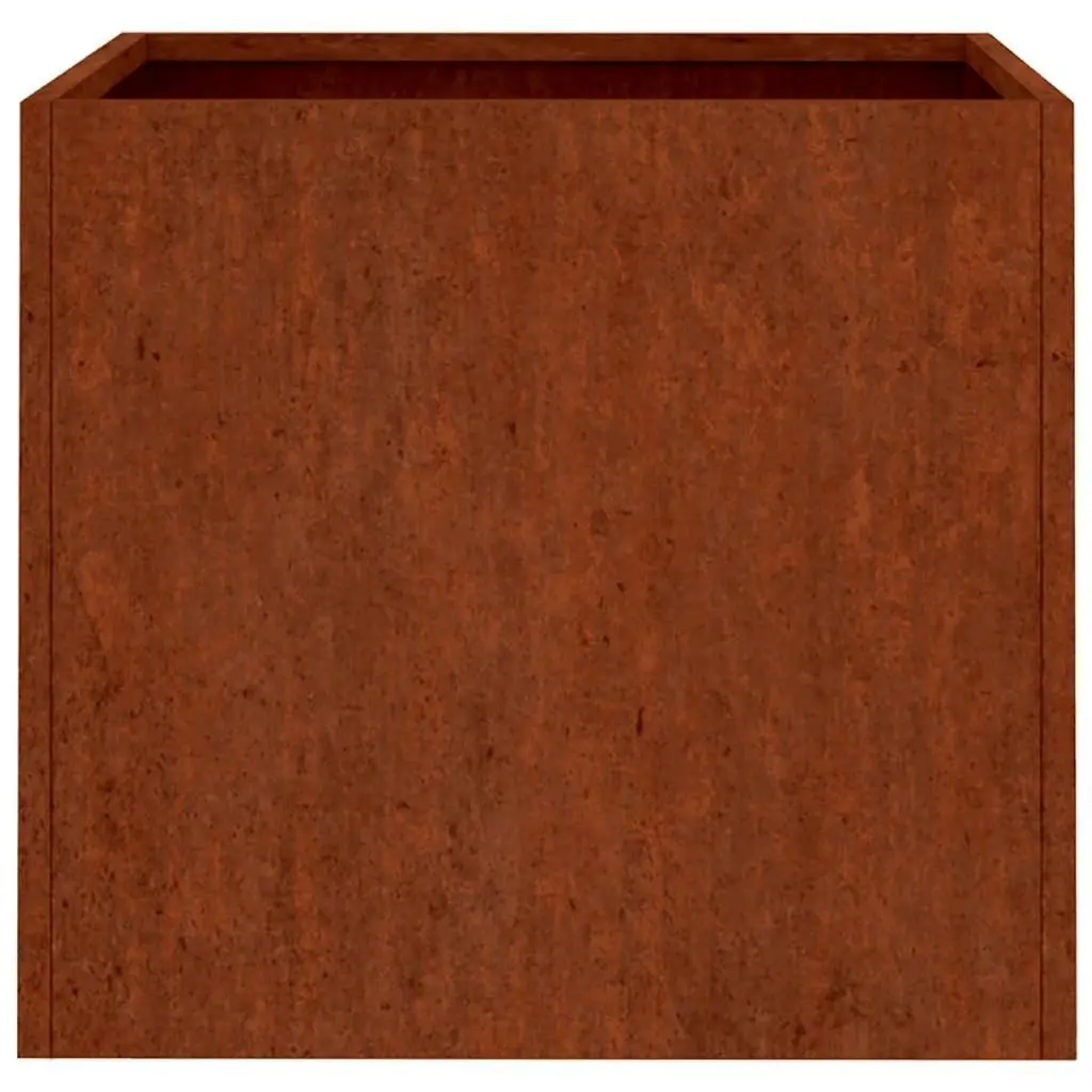 Corten Steel Planter Box Outdoor Garden 32x30x29 cm Brown
