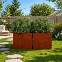 Planters Specifications: Corten Steel Garden Pots Set