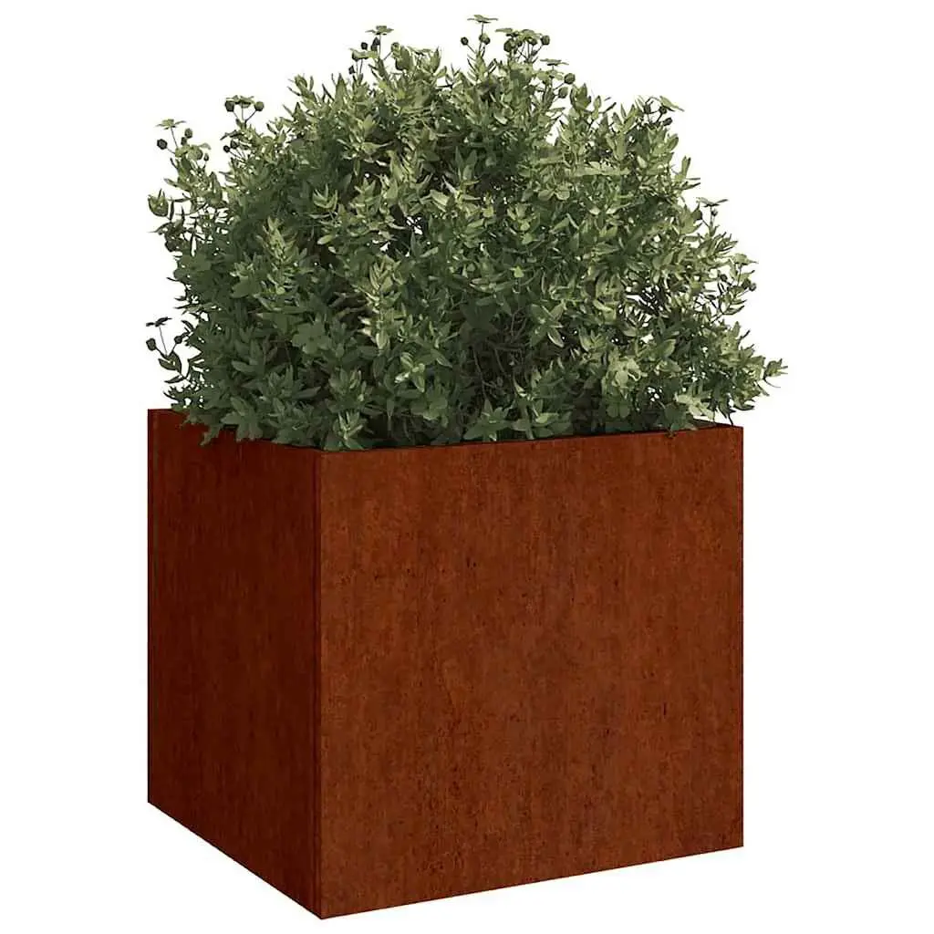 Planters 2 pcs Corten Steel Garden Flower Pots Outdoor Raised Bed Decor