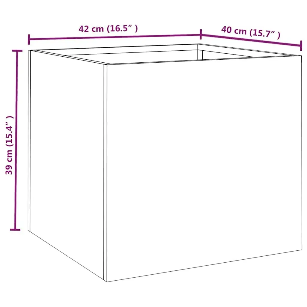 Corten Steel Planter Box Garden Patio 42x40x39 cm