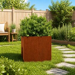 Corten Steel Planter Dimensions: 49x47x46cm