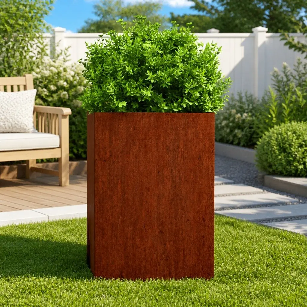 Corten Steel Planter 52x48x75cm Garden Raised Bed Weathering Steel Outdoor