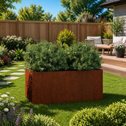 Corten Steel Planter Dimensions 62x40x39cm – Garden Essential