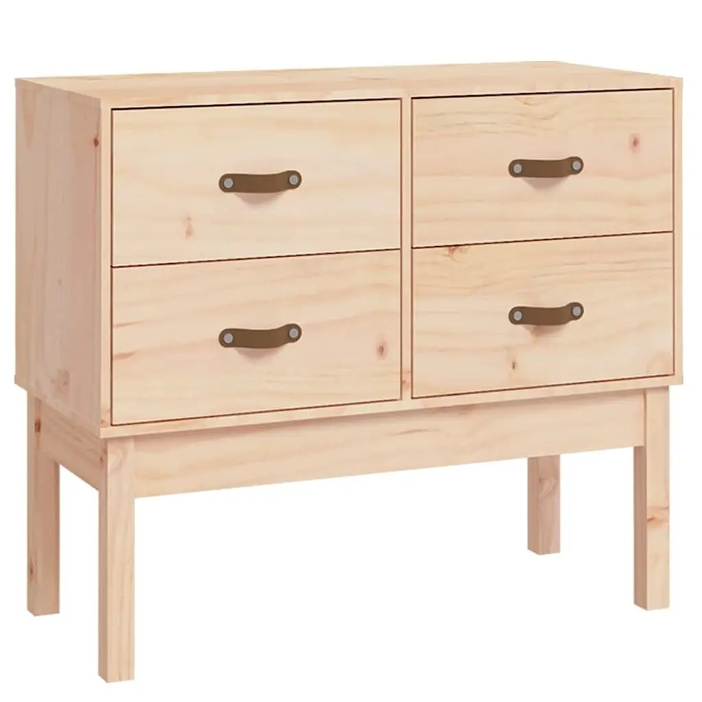Console Cabinet 90x40x78cm Solid Pine Wood Storage Sideboard with 4 Drawers