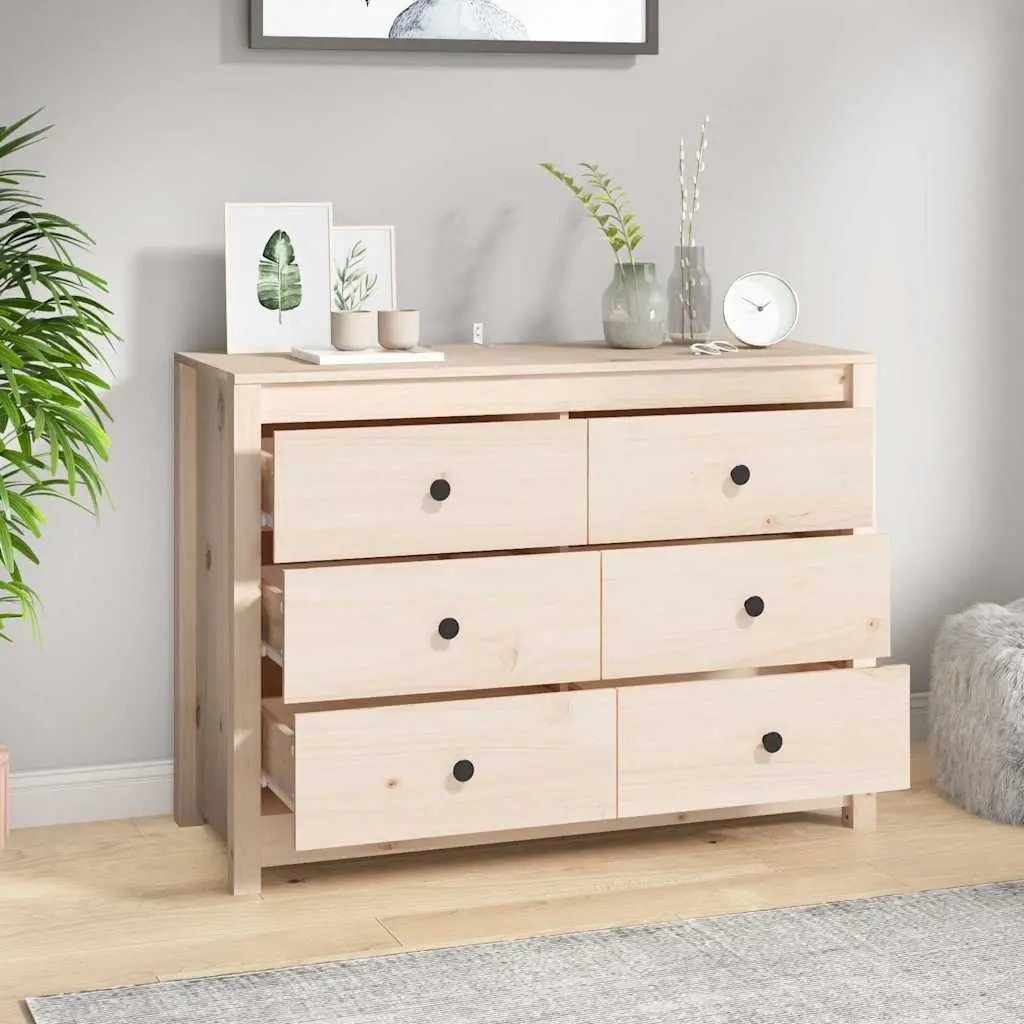 Side Cabinet for Home 100x40x72cm Brown Solid Wood Pine Storage Drawers