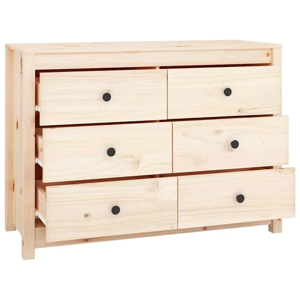 Side Cabinet for Home 100x40x72cm Brown Solid Wood Pine Storage Drawers