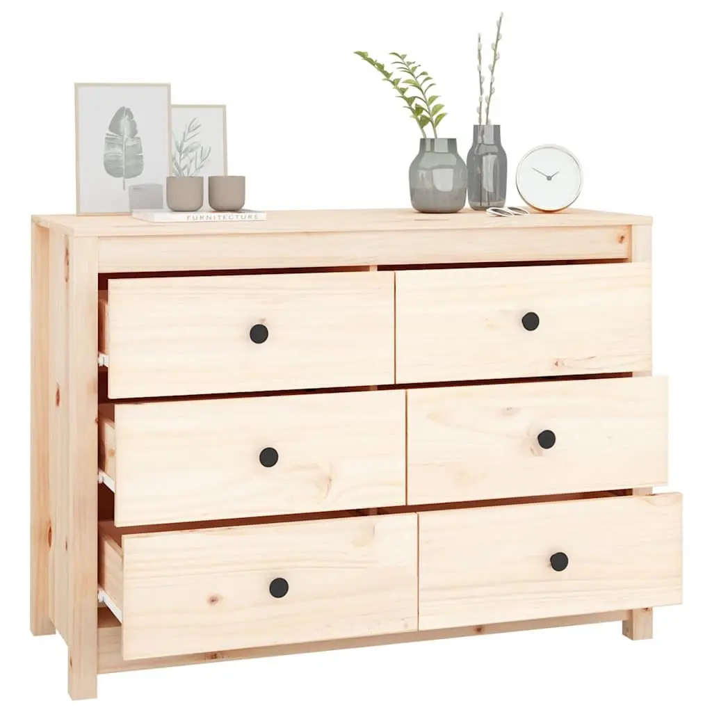 Side Cabinet for Home 100x40x72cm Brown Solid Wood Pine Storage Drawers