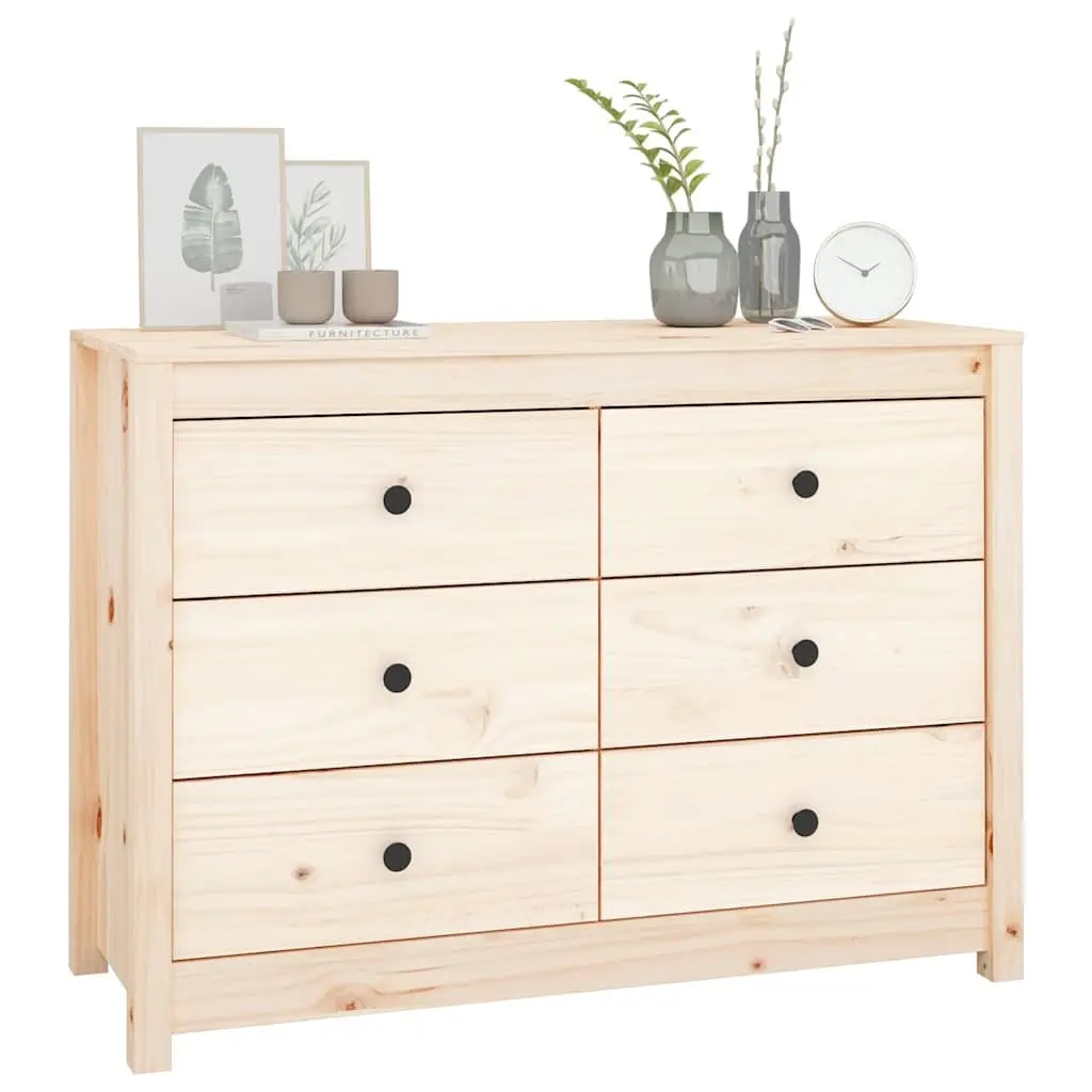 Side Cabinet for Home 100x40x72cm Brown Solid Wood Pine Storage Drawers