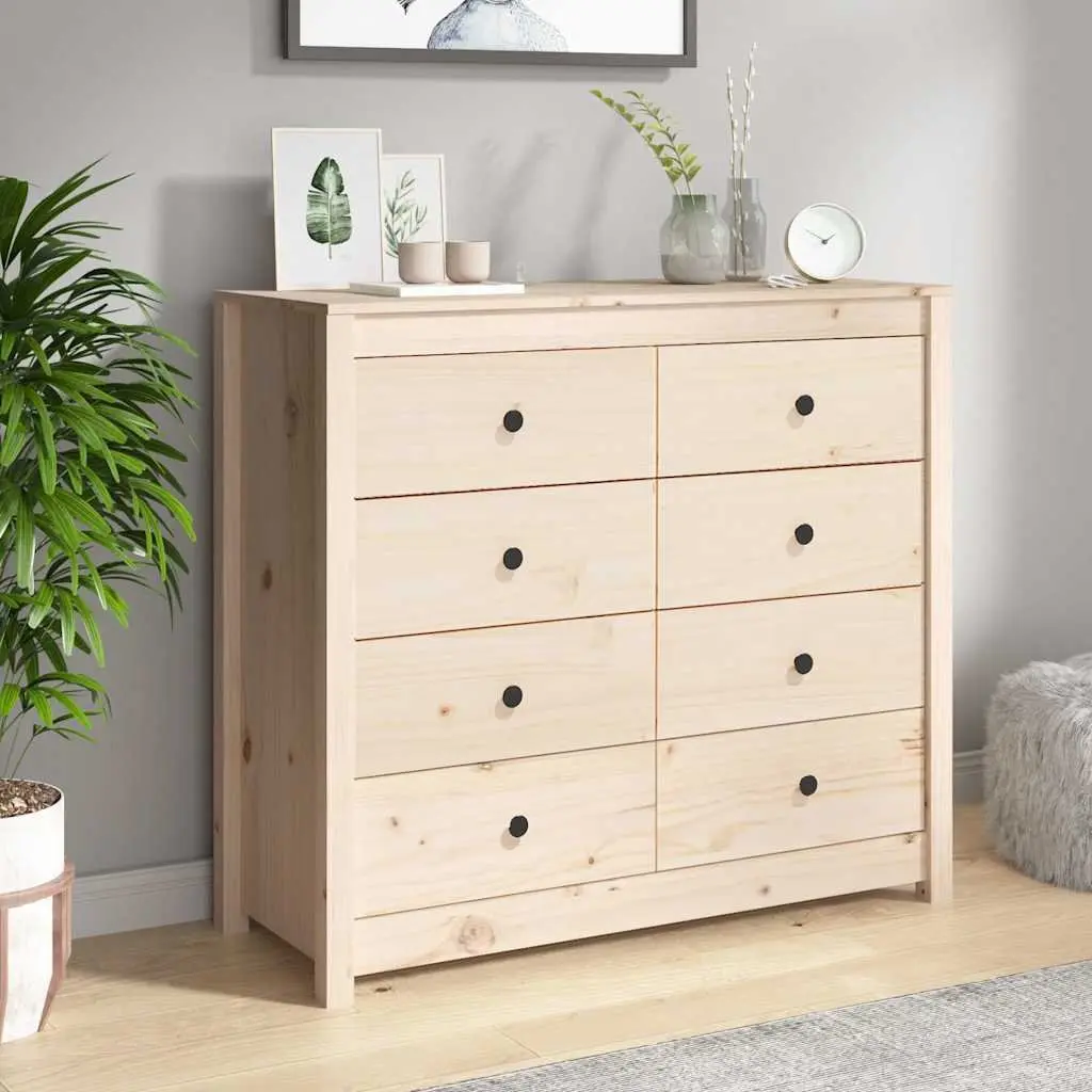 Solid Pine Side Cabinet 100x40x90 cm with Drawers