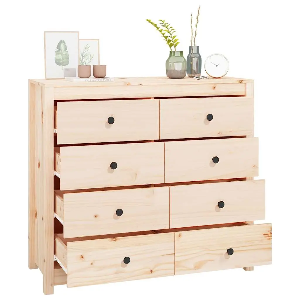 Solid Pine Side Cabinet 100x40x90 cm with Drawers