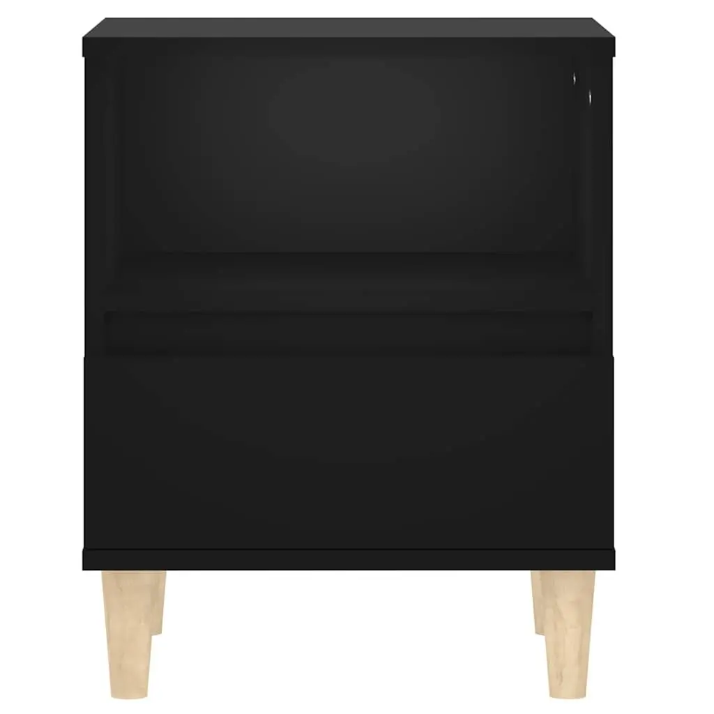 Black Storage Nightstand with Drawer