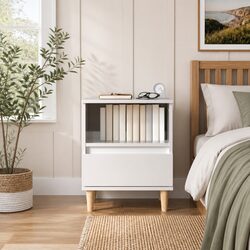 White High Gloss Bedside Cabinet Dimensions 40x35x50 cm