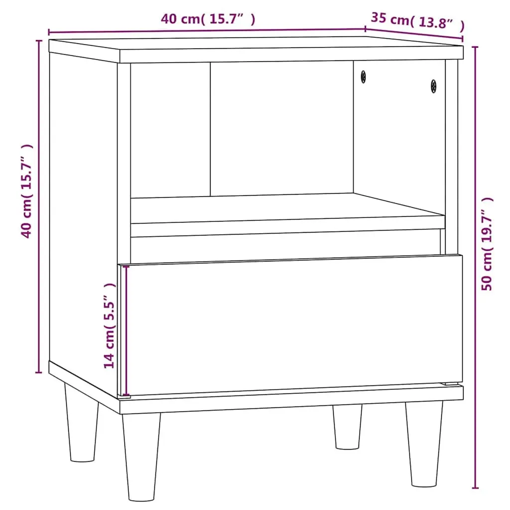 Brown Bedside Cabinet with Drawer