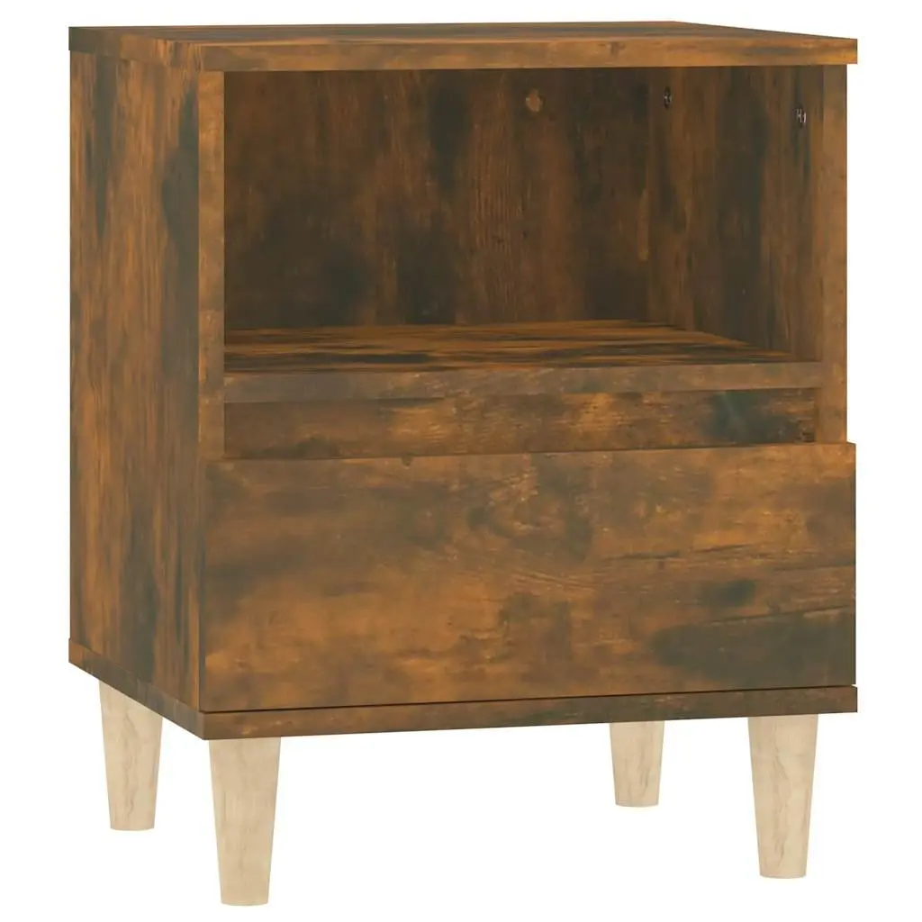 Bedside Cabinets 2 pcs Brown Storage Nightstand Tables Engineered Wood Drawers