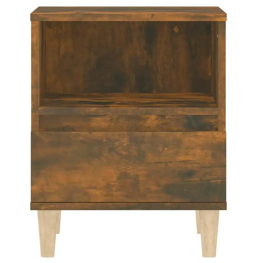 Bedside Cabinets 2 pcs Brown Storage Nightstand Tables Engineered Wood Drawers