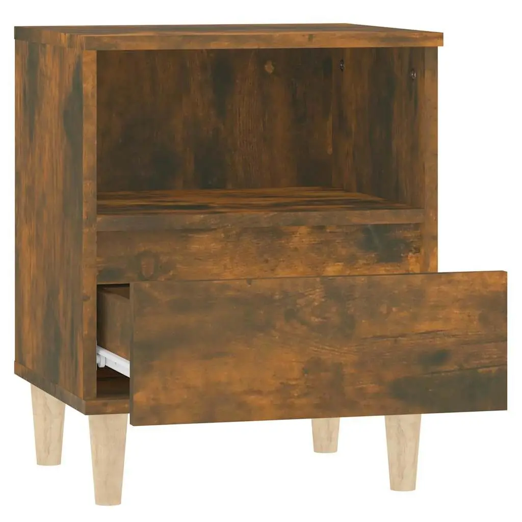 Bedside Cabinets 2 pcs Brown Storage Nightstand Tables Engineered Wood Drawers