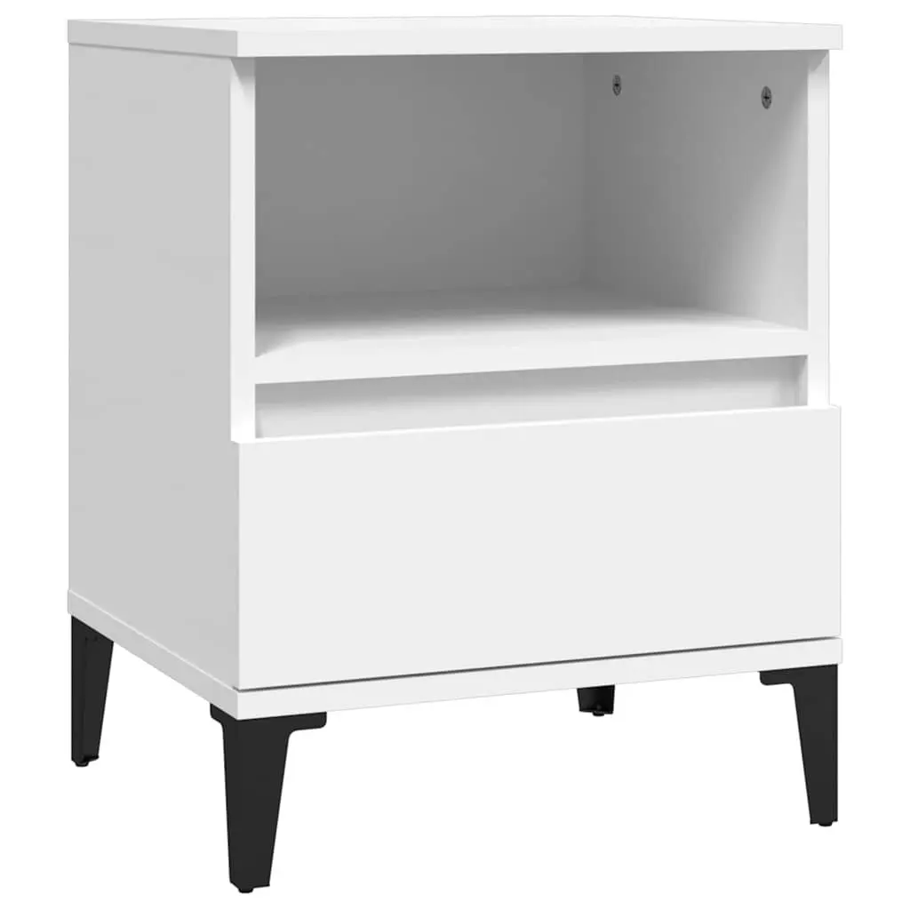 Bedside Cabinet 40x35x50cm White Storage Nightstand Drawer Compartment Furniture