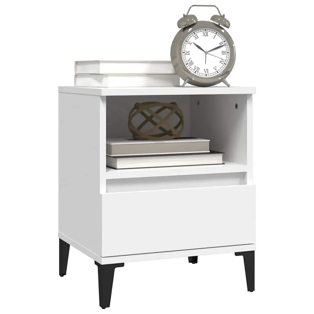 Bedside Cabinet 40x35x50cm White Storage Nightstand Drawer Compartment Furniture