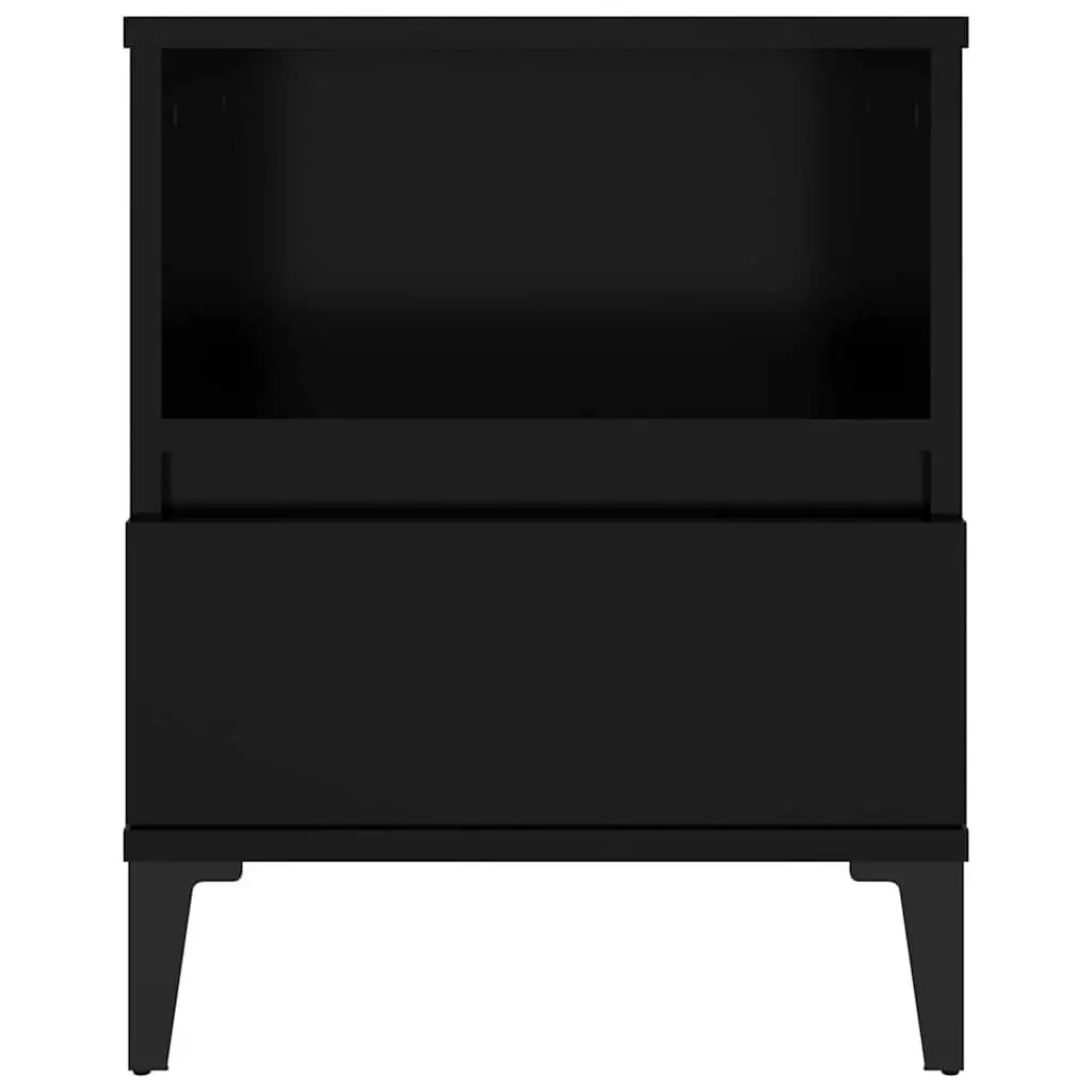 Bedside Cabinet Black Storage Nightstand with Drawer Compartment for Bedroom 40 x 35 x 50 cm
