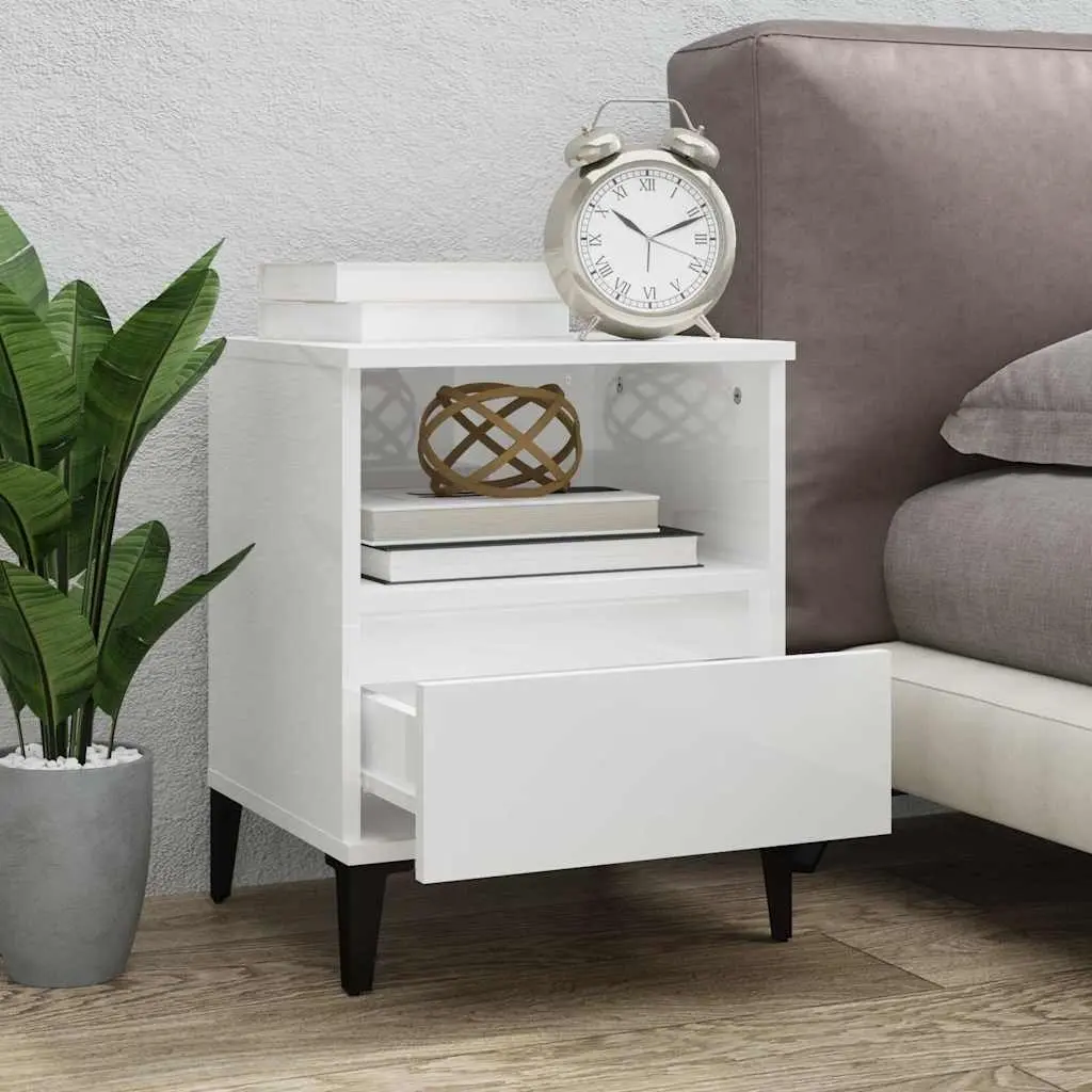 White High Gloss Bedside Cabinet