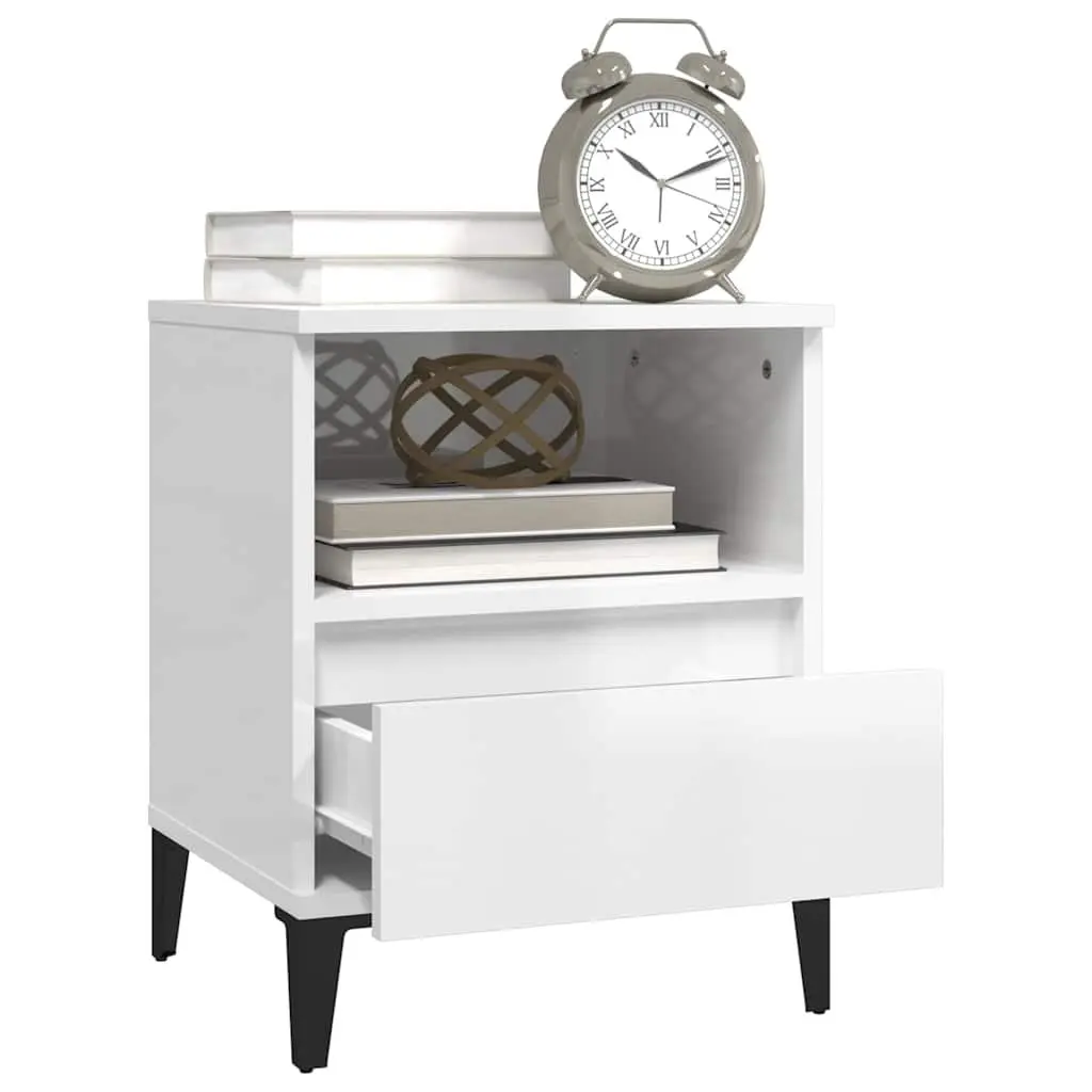 White High Gloss Bedside Cabinet