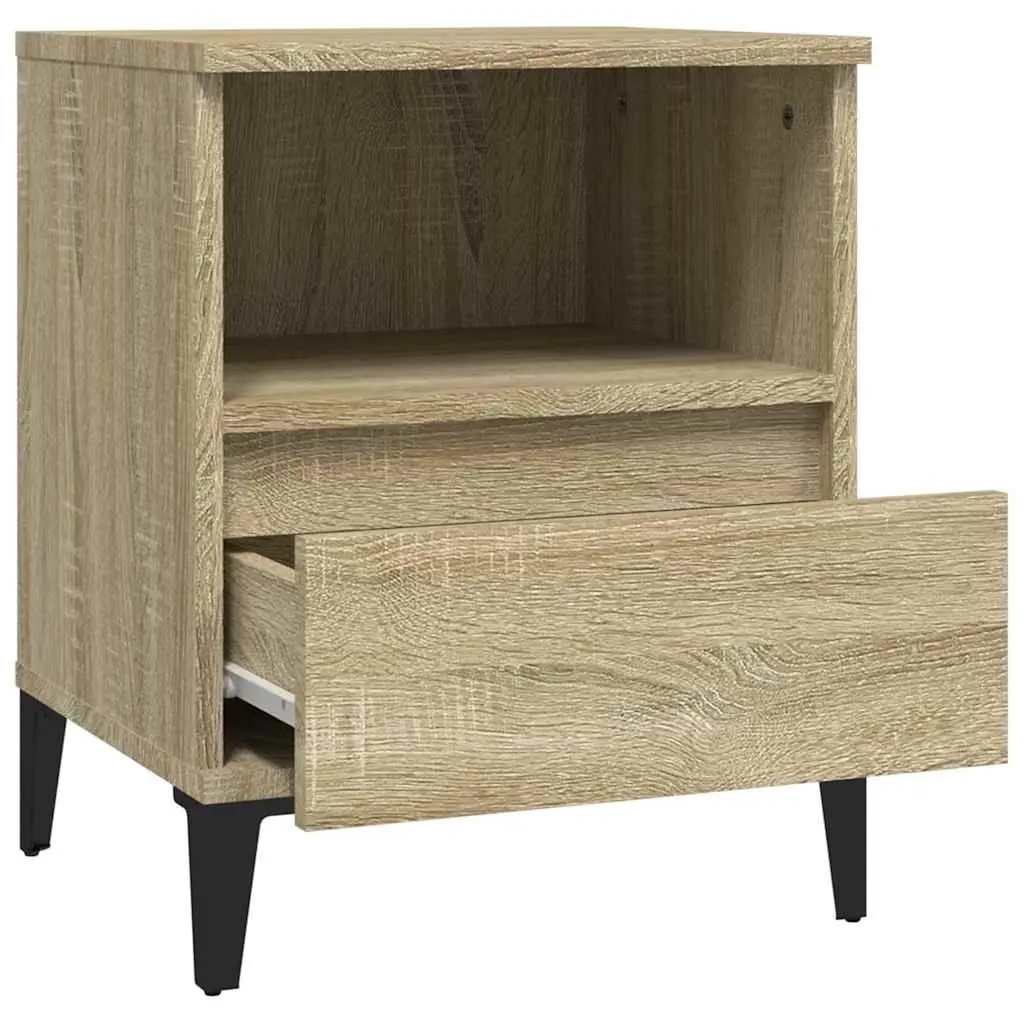 Bedside Cabinet Brown Storage Compartment Drawer Bedroom 40 x 35 x 50 cm
