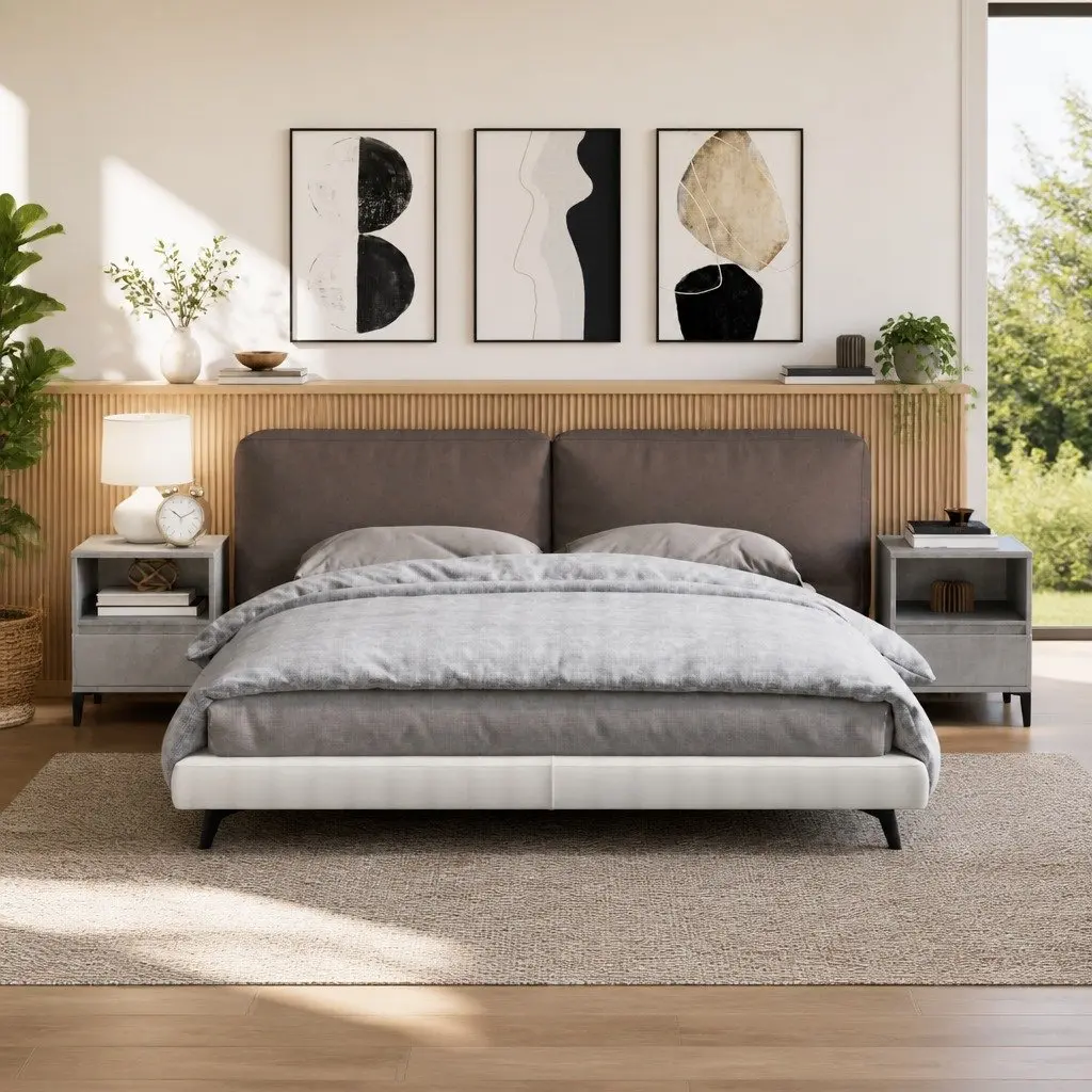 Grey Bedside Cabinets with Drawer Storage