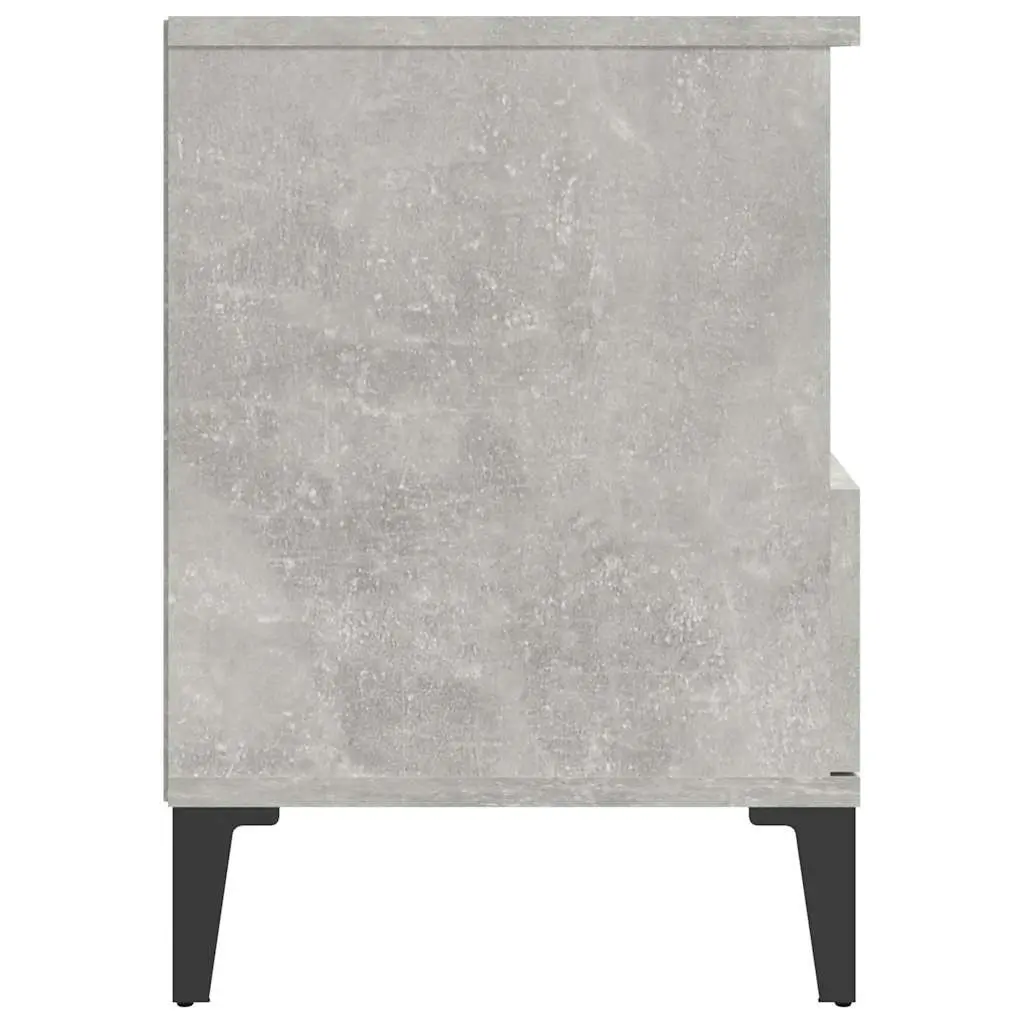 Bedside Cabinets Set of 2 Grey Engineered Wood Storage Nightstand with Drawer