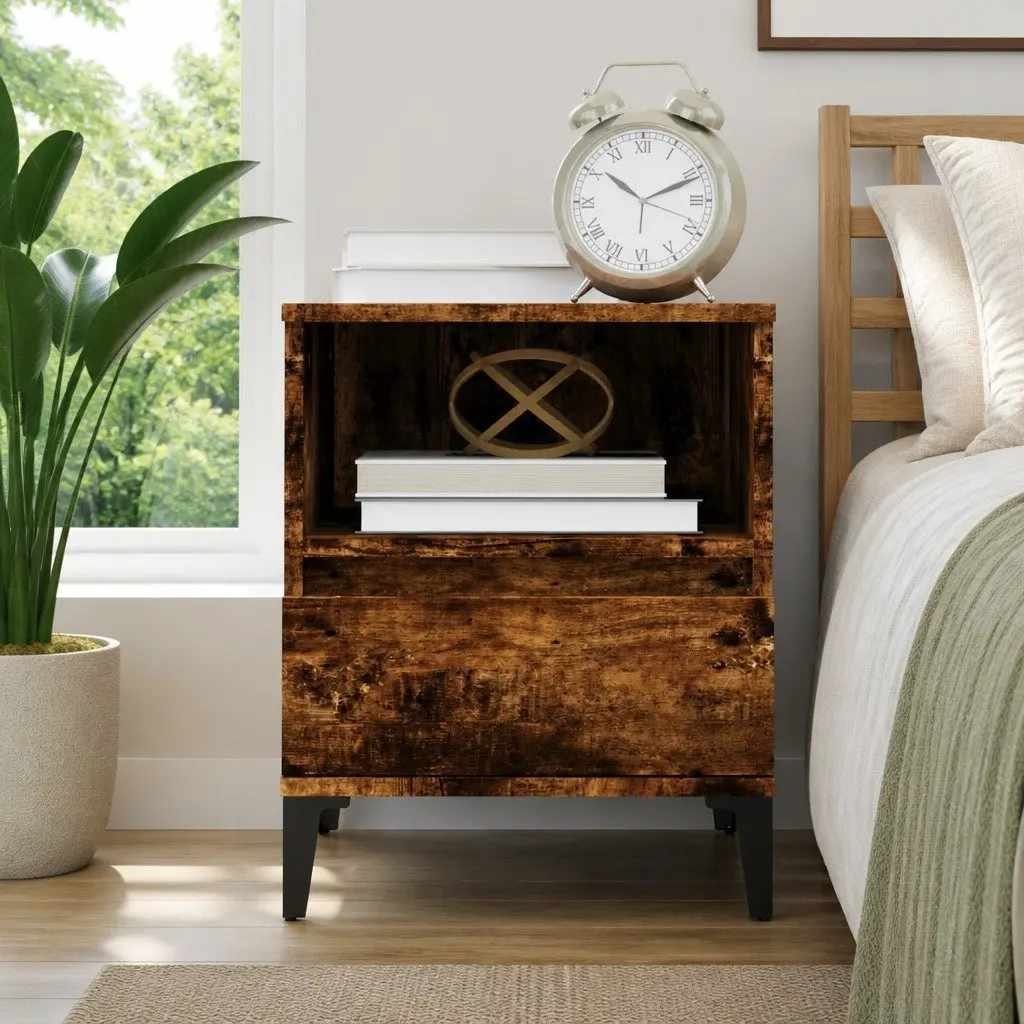 Bedside Cabinet Brown Bedroom Use 40W x 35D x 50H cm