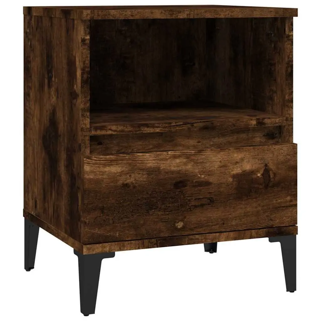 Bedside Cabinet 40x35x50 cm Storage Drawer Organiser Smoked Oak Brown