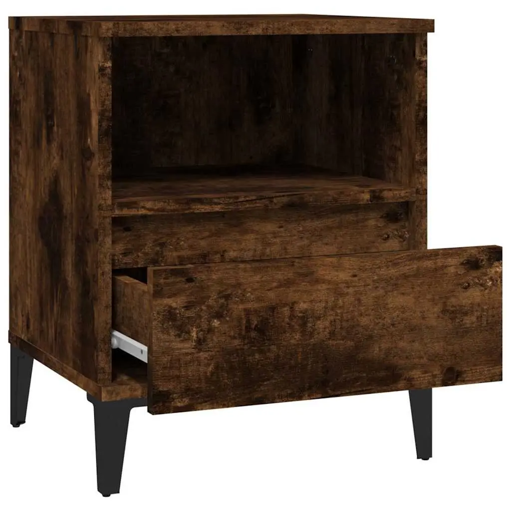 Bedside Cabinet 40x35x50 cm Storage Drawer Organiser Smoked Oak Brown