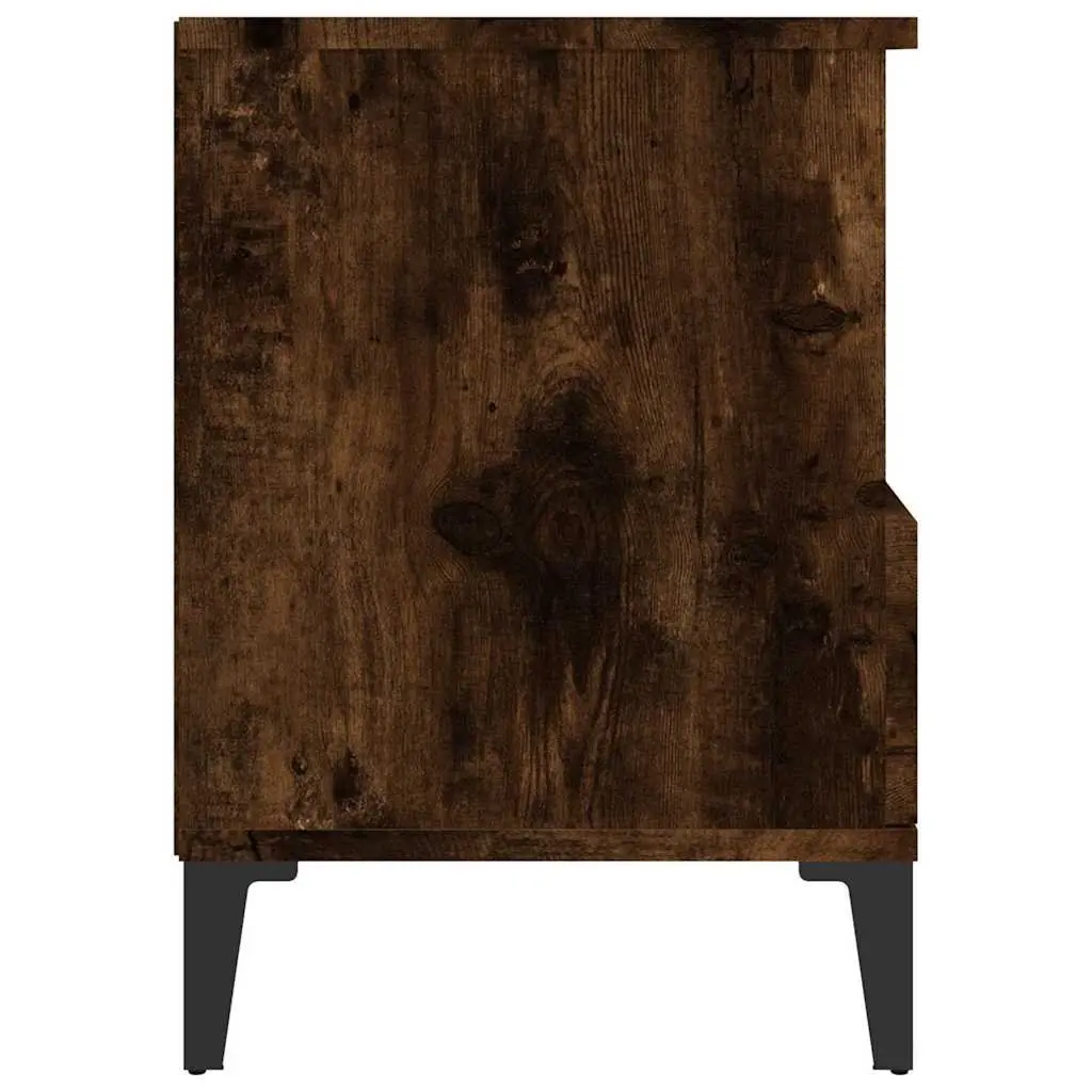Bedside Cabinet 40x35x50 cm Storage Drawer Organiser Smoked Oak Brown