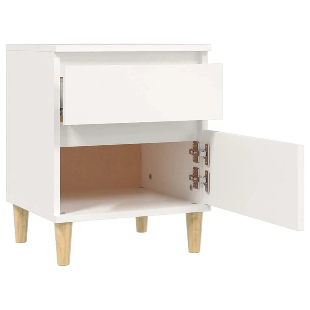 Bedside Cabinet Storage Nightstand Organiser White 40x35x50 cm Bedroom Furniture