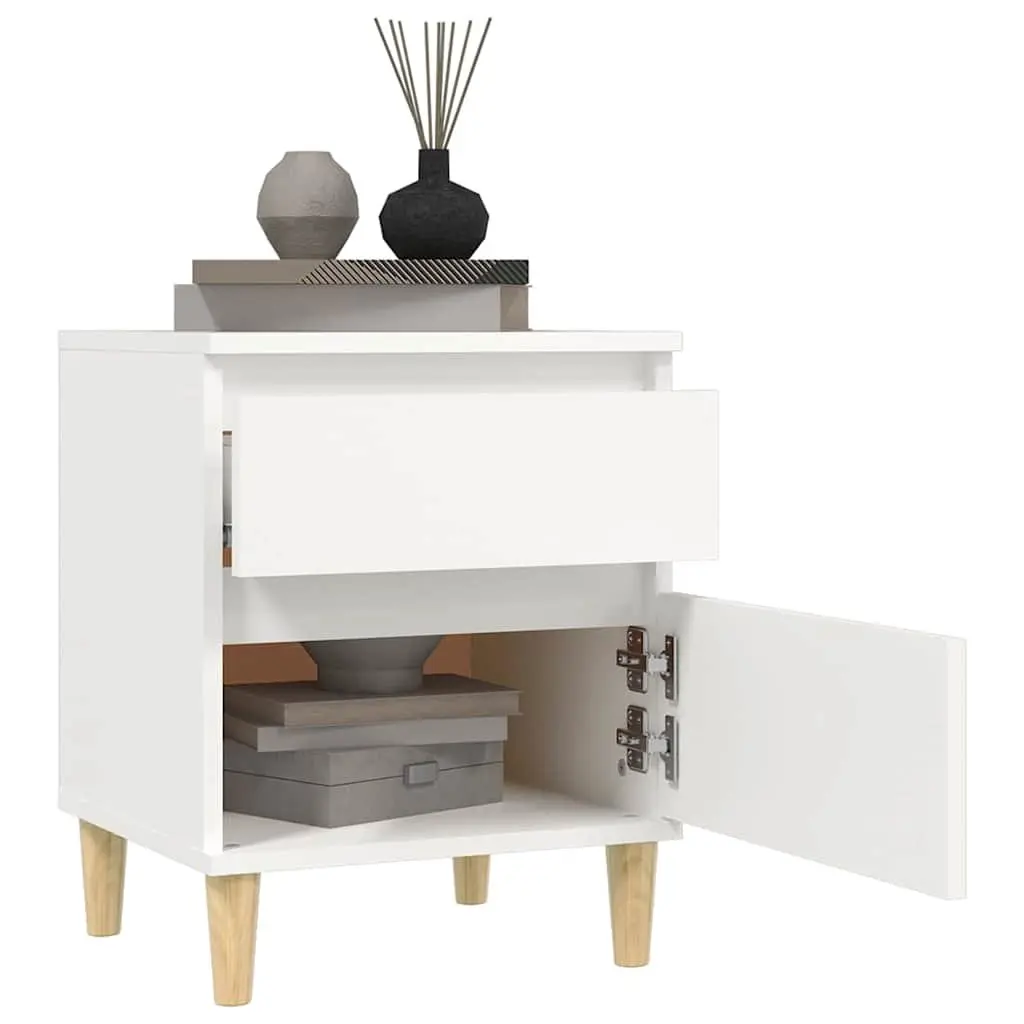 Bedside Cabinets 40x35x50cm, White Finish