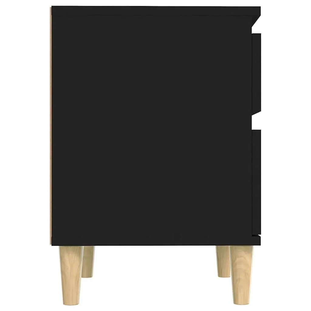 Bedside Cabinet Black Storage Nightstand End Table Bedroom Furniture Organizer