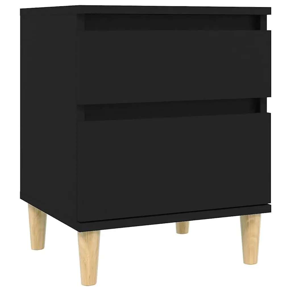 Bedside Cabinets 2 pcs Black Storage Nightstand Side Table Bedroom Furniture