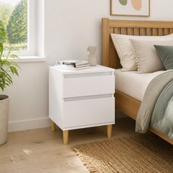 Dimensions and Specs of White Gloss Bedside Cabinet