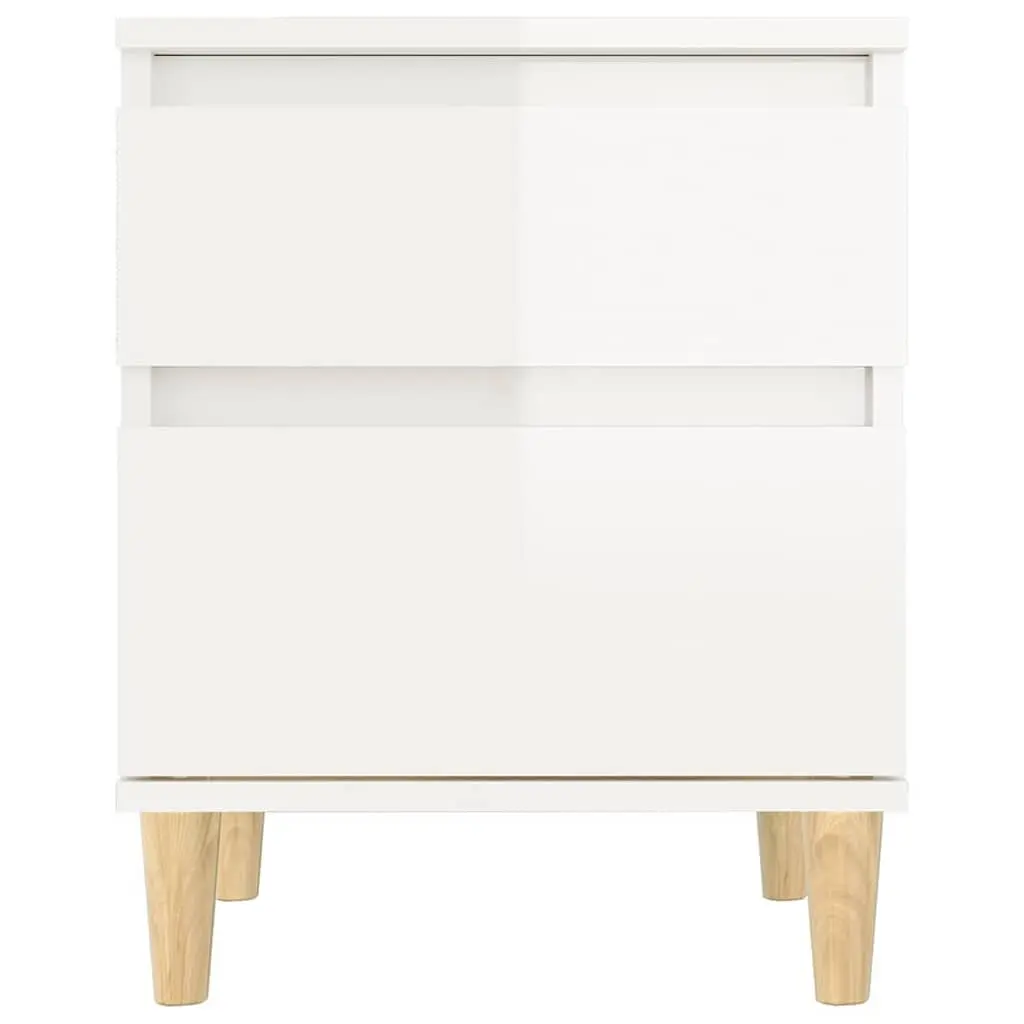 Bedside Cabinet White High Gloss Storage Nightstand Bedroom 40 x 35 x 50 cm