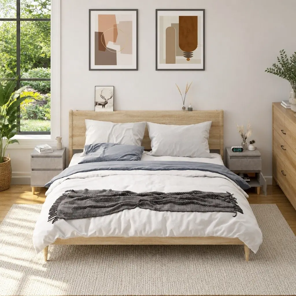 Bedside Cabinets Storage Bedroom 40x35x50 cm 2 Piece