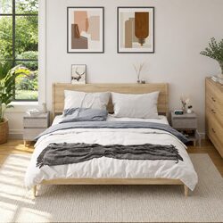 Bedside Cabinets Storage Grey Bedroom Furniture Nightstand Set 40x35x50 cm