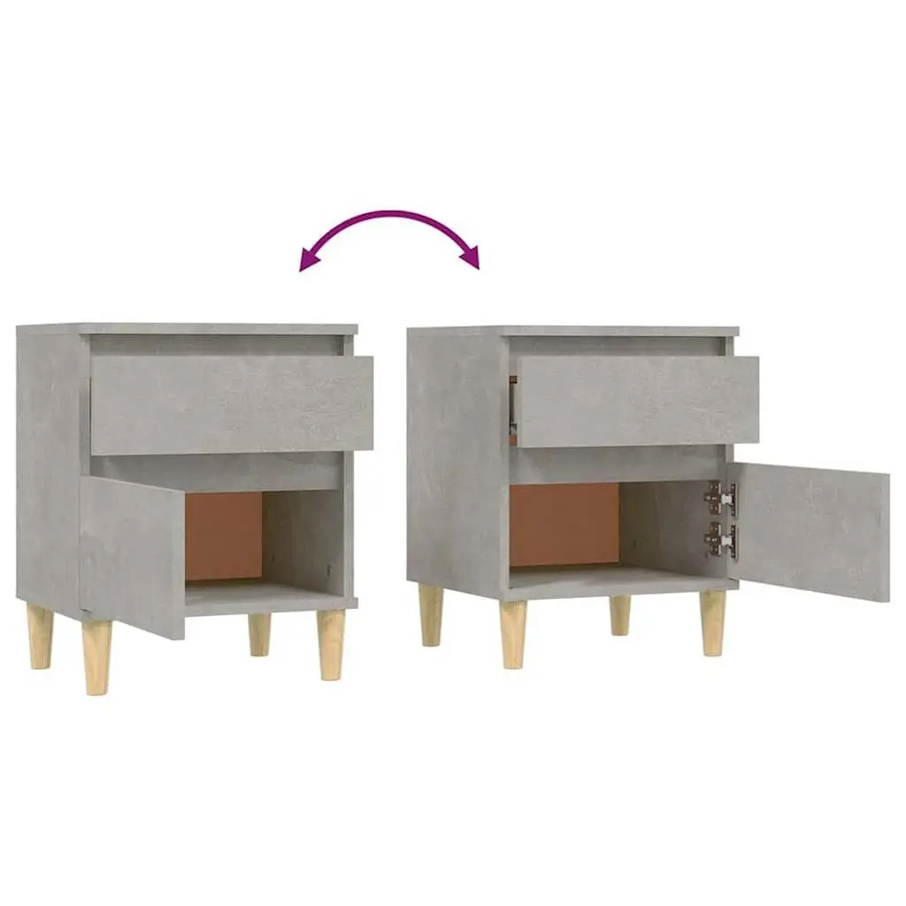 Bedside Cabinets Storage Bedroom 40x35x50 cm 2 Piece